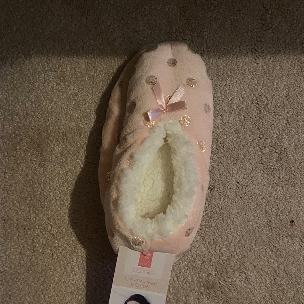 Pink Polka Dot Slipper with Bow